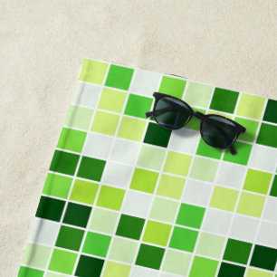 Toalha De Praia Azulejos de Piscina, Azulejos Mosaico Verde, Padrã