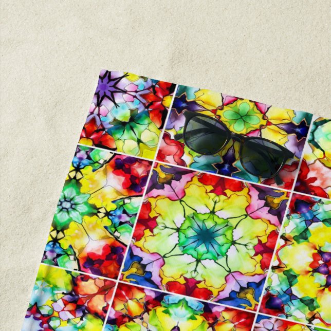 Toalha De Praia Azulejos do Mediterrâneo, Azulejos de Tinta Álcool (In Situ)