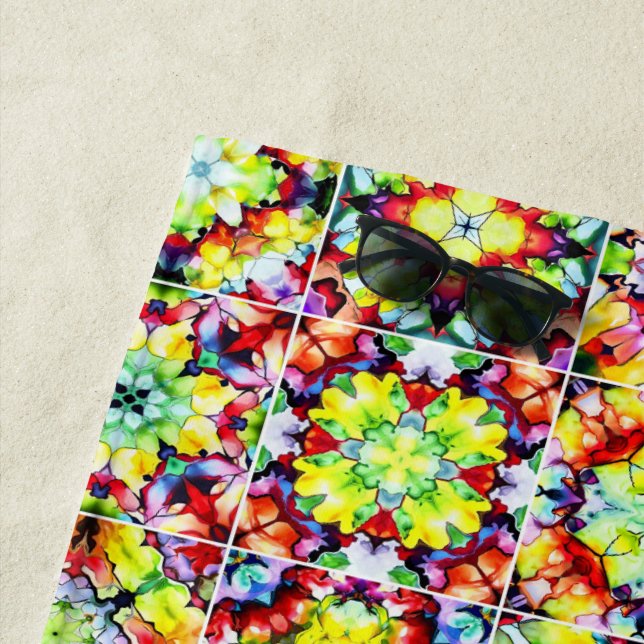 Toalha De Praia Azulejos do Mediterrâneo, Azulejos de Tinta Álcool (In Situ)