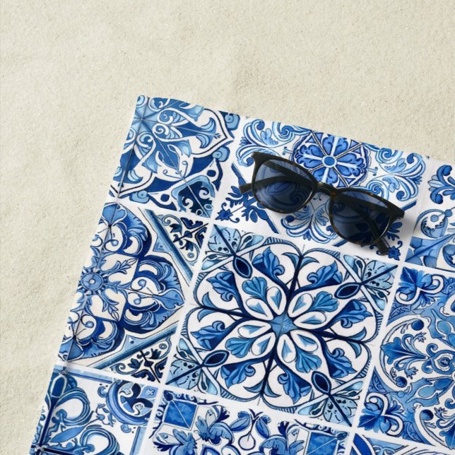 Toalha De Praia Azulejos do Mediterrâneo, Portugal, Azulejo, Majol (In Situ)