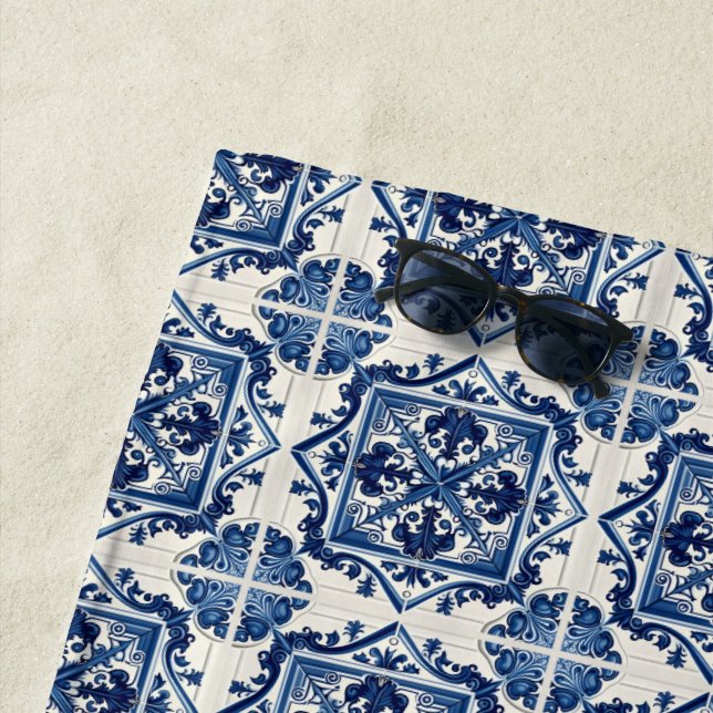 Toalha De Praia Azulejos do Mediterrâneo, Portugal, Azulejo, Majol (In Situ)