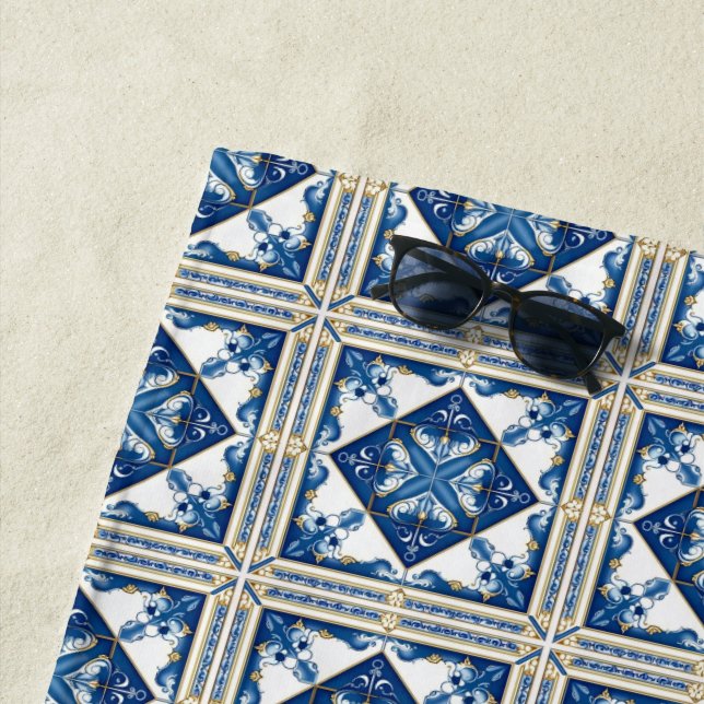 Toalha De Praia Azulejos do Mediterrâneo, Portugal, Azulejo, Majol (In Situ)