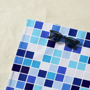 Toalha De Praia Azulejos para Piscina, Azulejos Mosaico Azuis, Pad