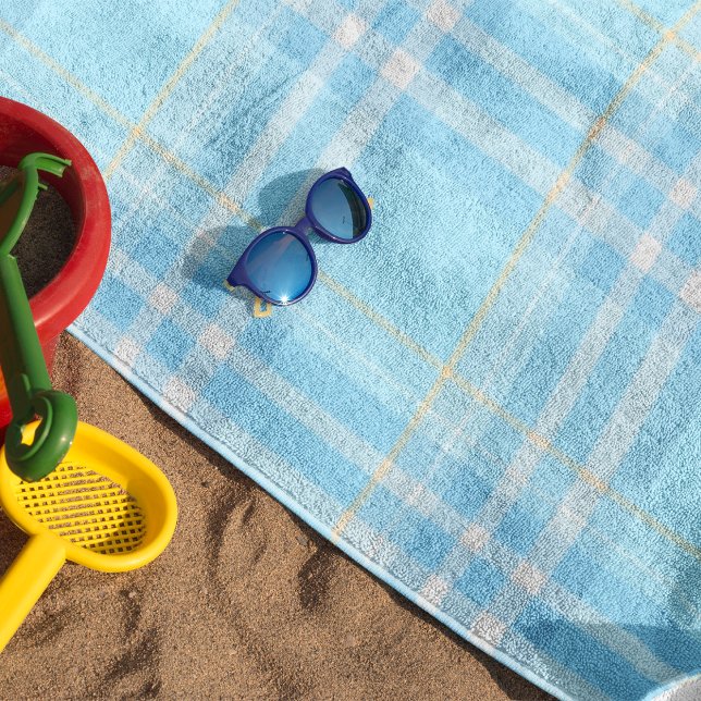 Toalha De Praia Baby Blue Scottish Xadrez (Criador carregado)