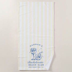 Toalha De Praia Bachelorette Blue & Yellow Modern Beach Towel