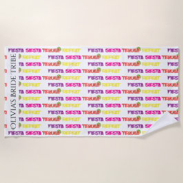 Toalha De Praia Bachelorette Fiesta Siesta Tequila Repeat