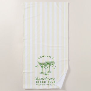 Toalha De Praia Bachelorette Green & Yellow Modern Beach Towel