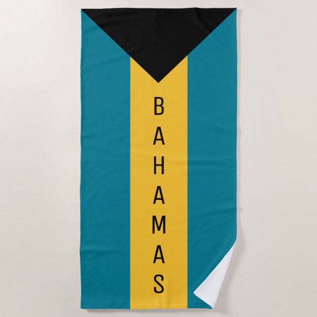 Toalha De Praia Bahamas Flag Towel Beach (Frente)