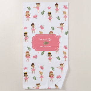 Toalha De Praia Balé Rosa Ballerinas - Garota Dançante