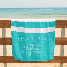 Toalha De Praia Baleia Náutica - Stripe Azul Aqua - Monograma Azul