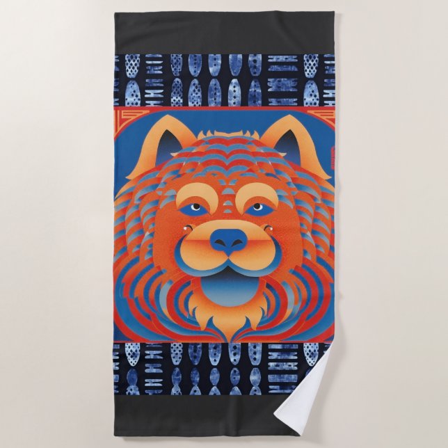 Toalha De Praia BALI BLISS Chow dog (Frente)