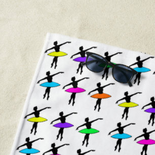 Toalha De Praia Ballerina Neon Tutus Balé Dançarinos