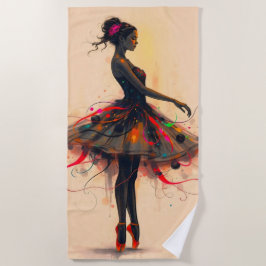 Toalha De Praia Ballerina Tanzt in Farbexplosion