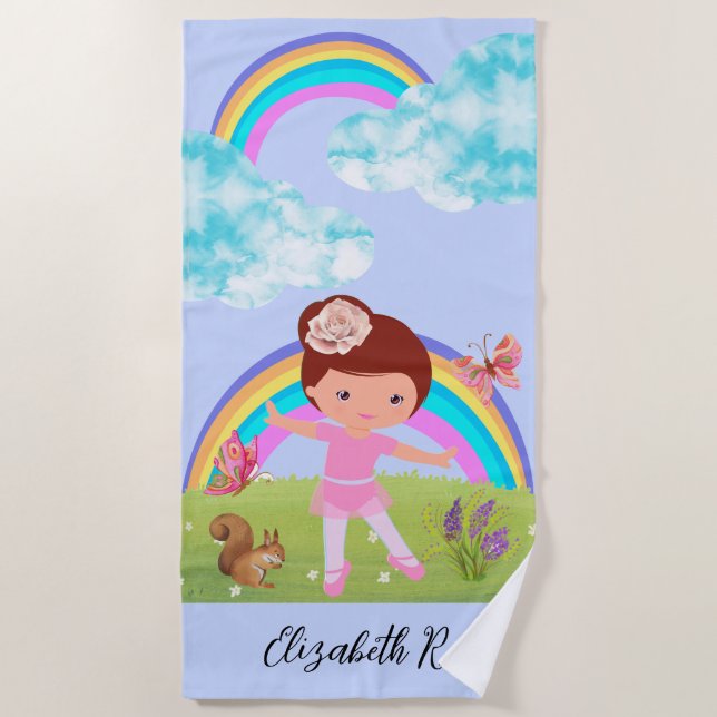 Toalha De Praia Ballerina Woodland Amigos Beach Towel (Frente)