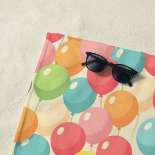 Toalha De Praia Balões de festa em cores diferentes