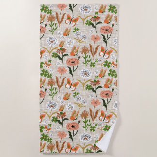 Toalha De Praia Bamboo Floral Daisy Shamrocks Farmhouse
