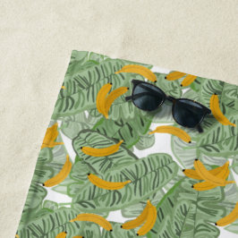 Toalha De Praia Banana tropical moderna Greenery