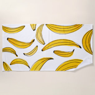 Toalha De Praia Bananas aquarelas - amarelas
