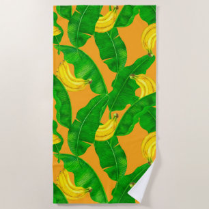Toalha De Praia Bananas e folhas design