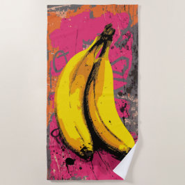 Toalha De Praia Bananas Pop Art com Fundo Urban Splash