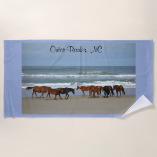 Toalha De Praia Bancos exteriores NC dos cavalos selvagens