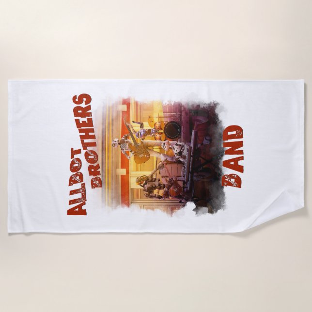 Toalha De Praia Banda dos irmãos Allbot / Reparo de Saucer do Bob (Frente)
