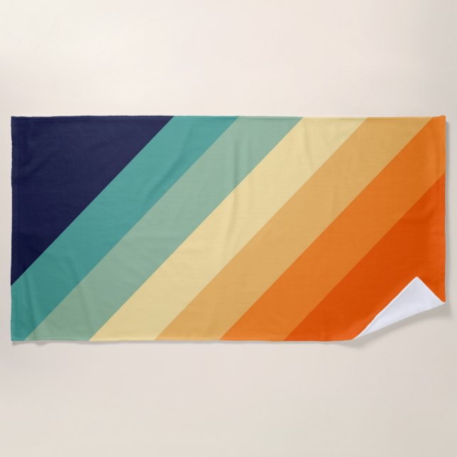 Toalha De Praia Bandas com faixas retrorreflectoras dos anos 80 e  (Frente)