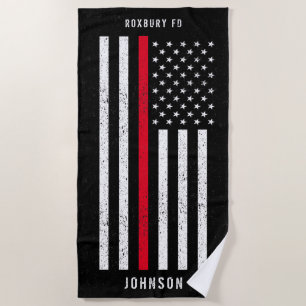 Toalha De Praia Bandeira Americana Thin Red Line Nome Distinto