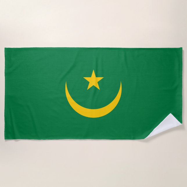Toalha De Praia Bandeira Antiga da Mauritânia (Frente)