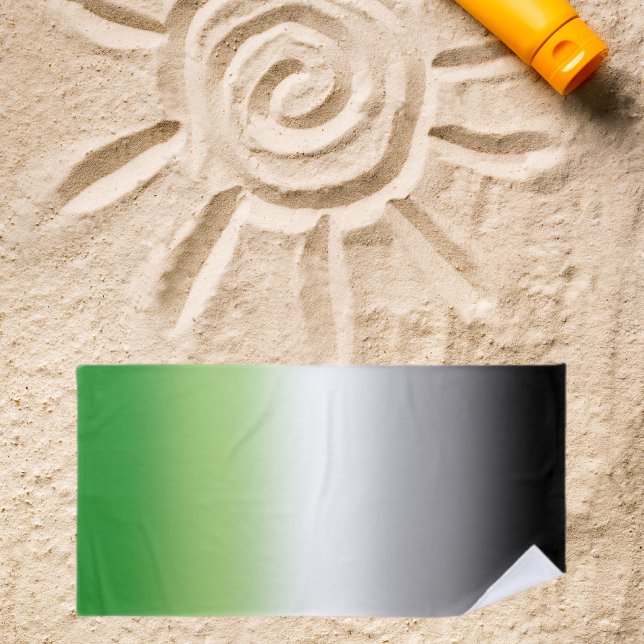 Toalha De Praia Bandeira Aromântica Gradiente - Orgulho Aromântico (Criador carregado)