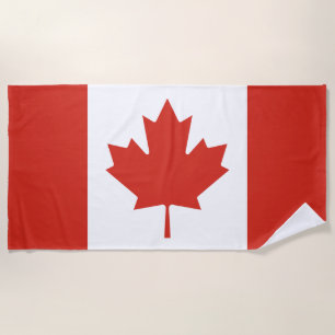 Toalha De Praia Bandeira Canadense Patriota