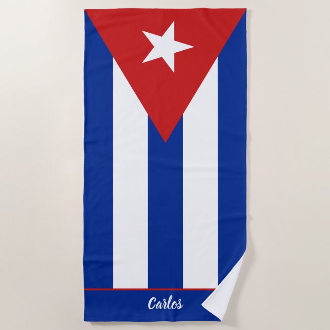Toalha De Praia Bandeira Cubana (Frente)