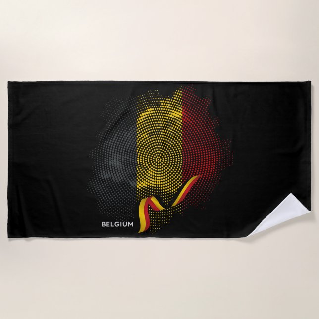 Toalha De Praia Bandeira da Bélgica (Frente)