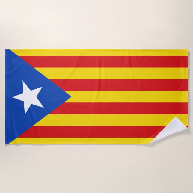 Toalha De Praia Bandeira da Catalunha (Frente)