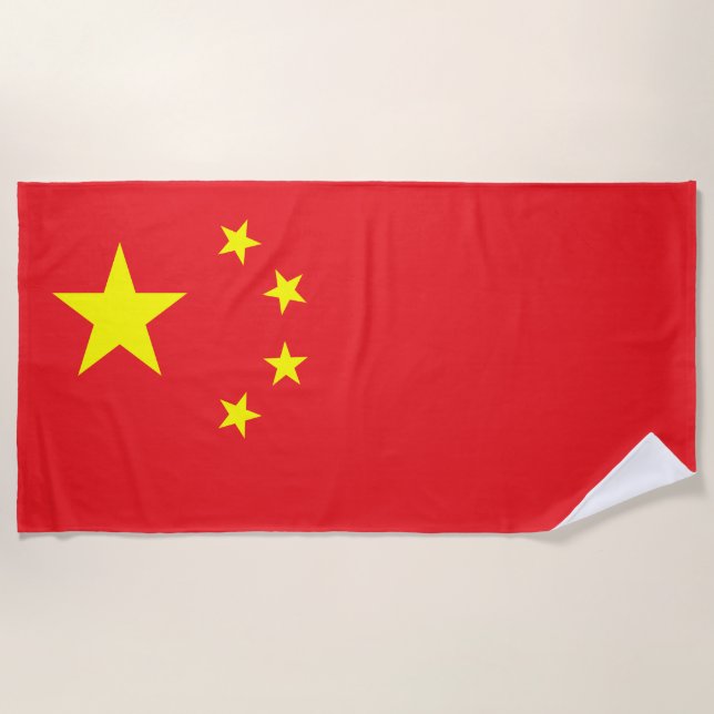 Toalha De Praia Bandeira da China (Frente)