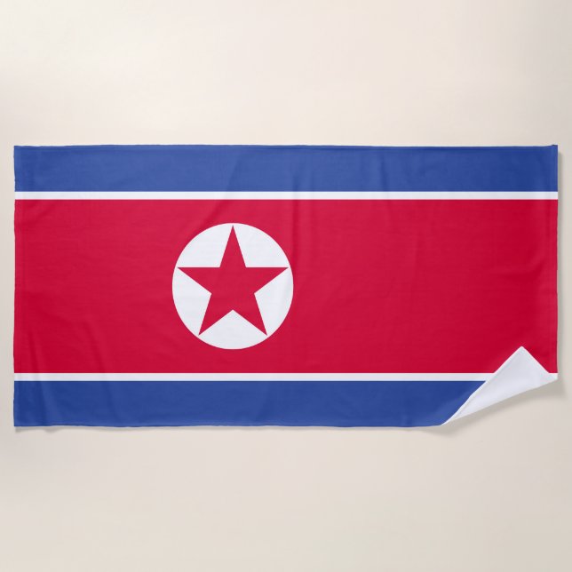 Toalha De Praia Bandeira da Coreia do Norte (Frente)