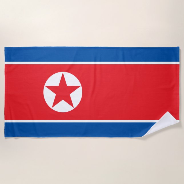 Toalha De Praia Bandeira da Coreia do Norte (Frente)