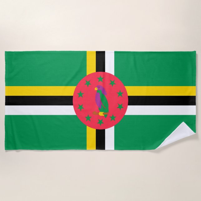 Toalha De Praia Bandeira da Domínica (Frente)