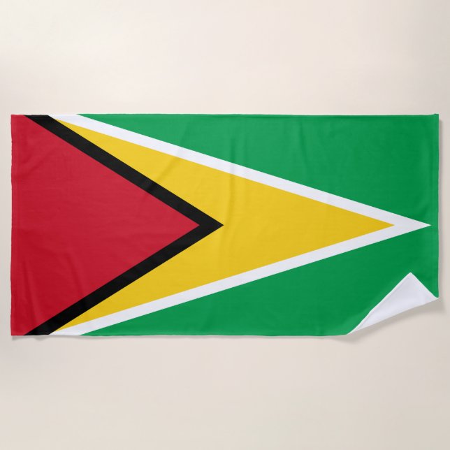 Toalha De Praia Bandeira da Guiana (Frente)
