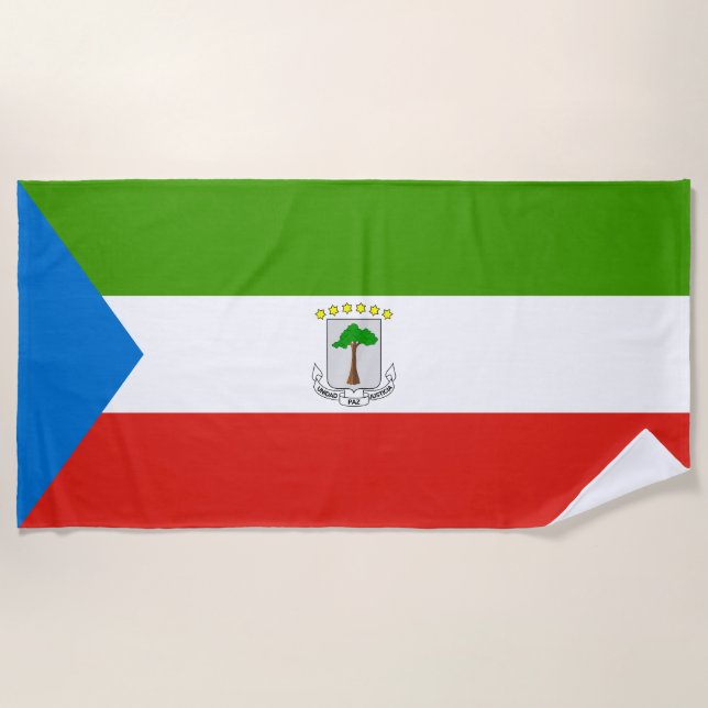 Toalha De Praia Bandeira da Guiné Equatorial (Frente)