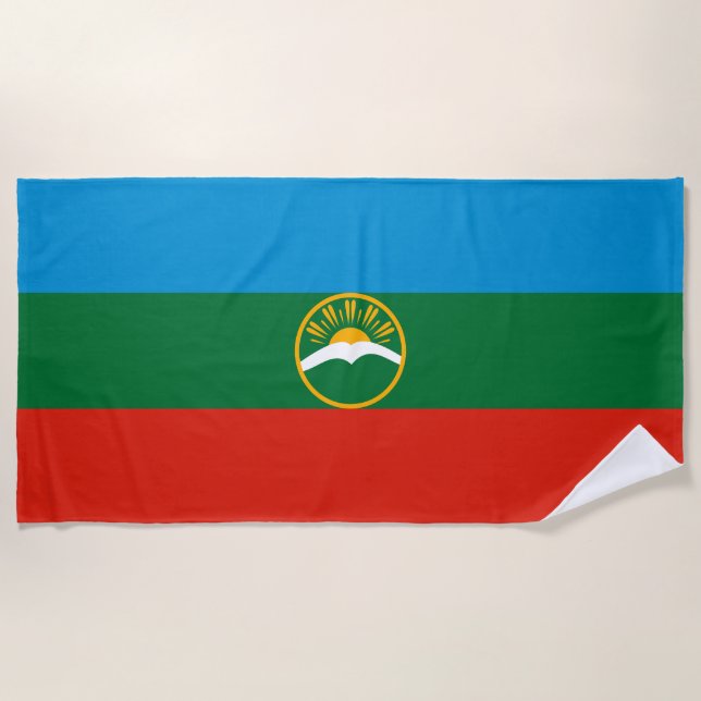 Toalha De Praia Bandeira da Karachay-Circássia (Frente)