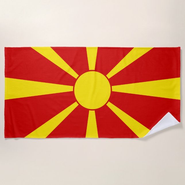 Toalha De Praia Bandeira da Macedônia do Norte (Frente)