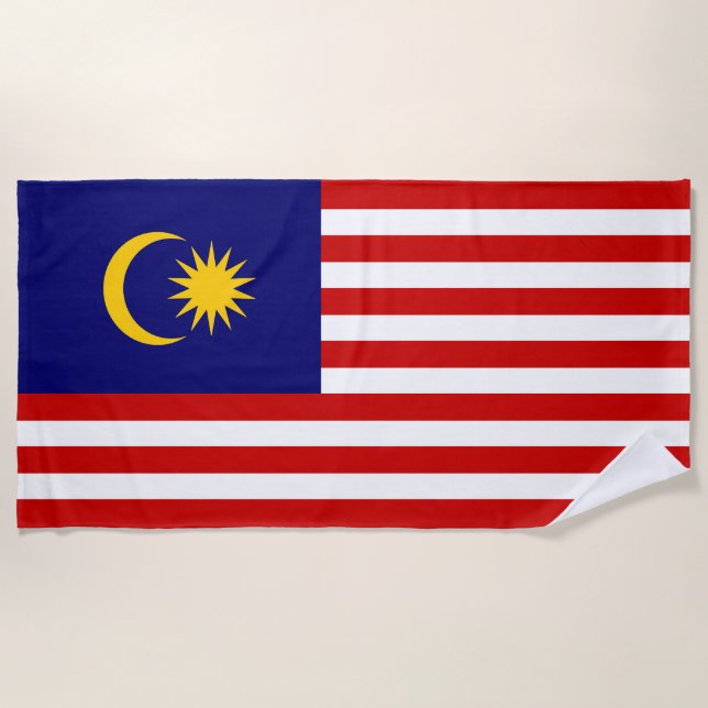 Toalha De Praia Bandeira da Malásia (Frente)