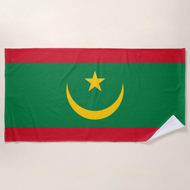 Toalha De Praia Bandeira da Mauritânia (Frente)