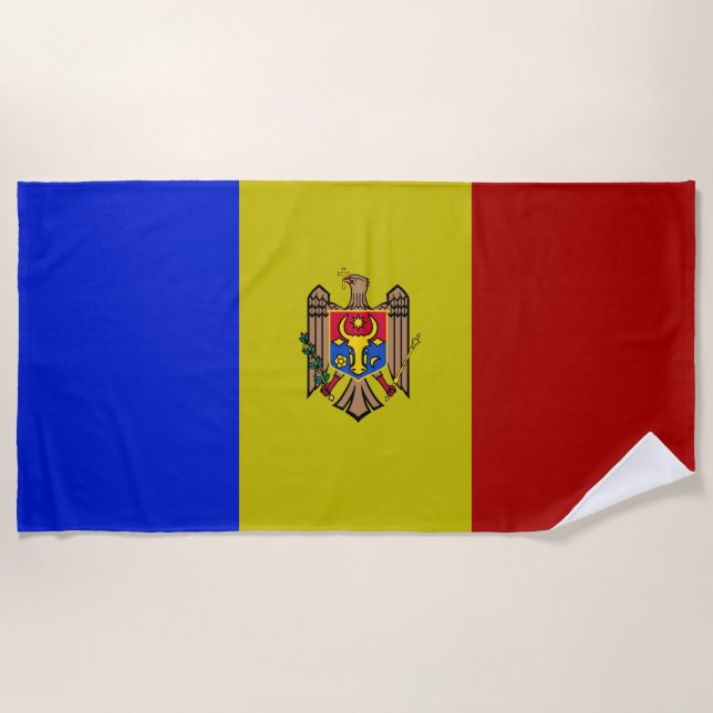 Toalha De Praia Bandeira da Moldávia (Frente)