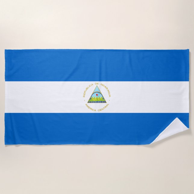 Toalha De Praia Bandeira da Nicarágua (Frente)