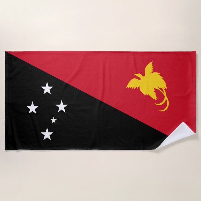 Toalha De Praia Bandeira da Papua-Nova Guiné (Frente)