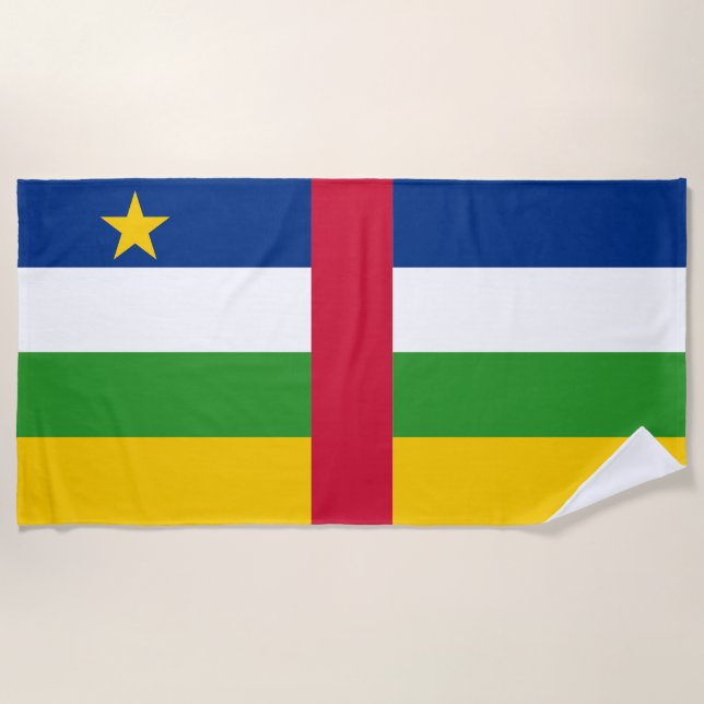 Toalha De Praia Bandeira da República Centro-Africana (Frente)