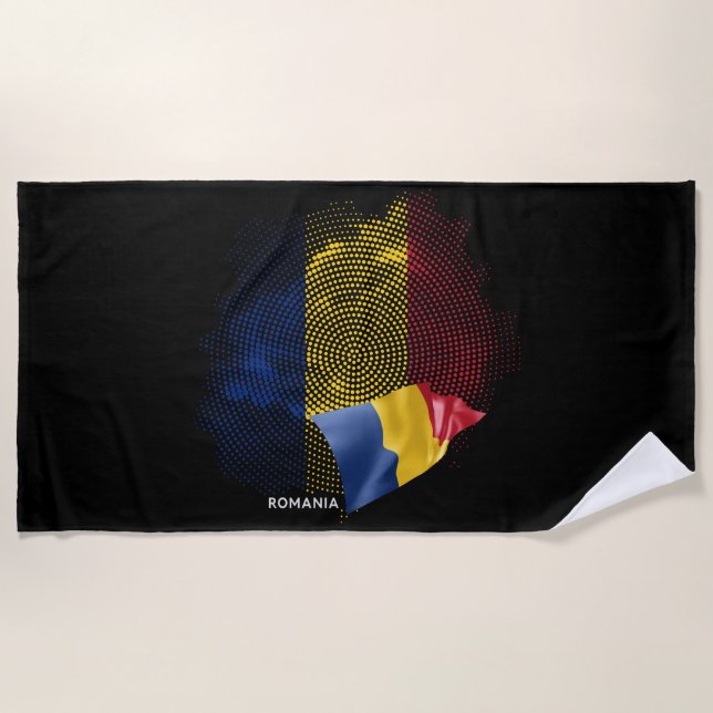 Toalha De Praia bandeira da Romênia (Frente)