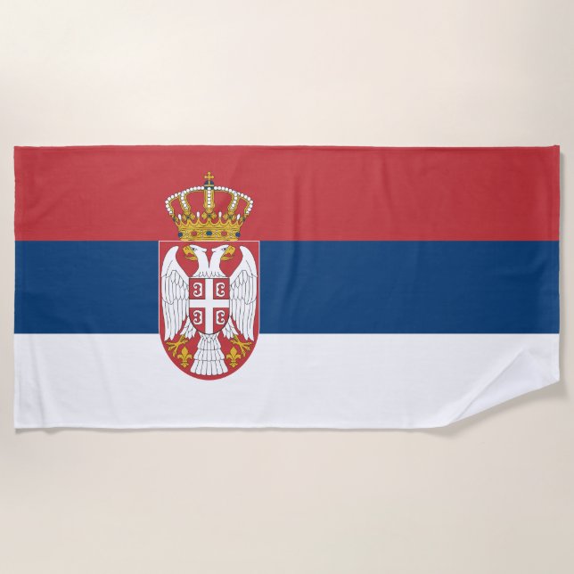 Toalha De Praia Bandeira da Sérvia (Frente)